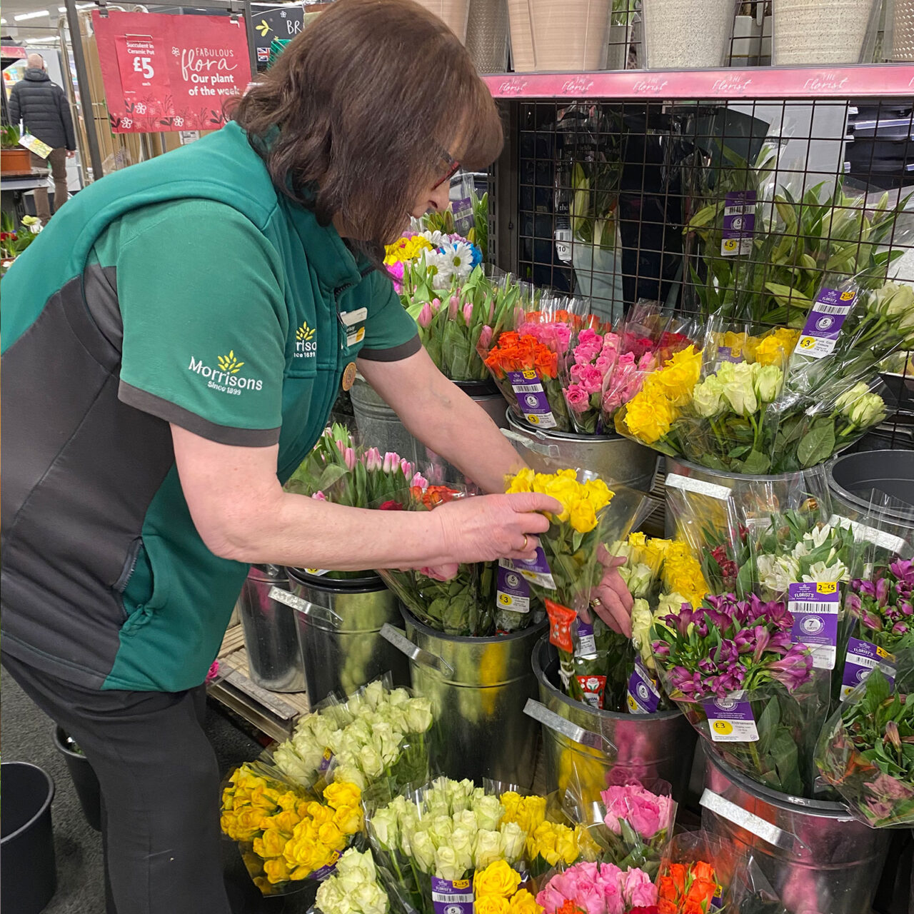Morrisons florist stand employee