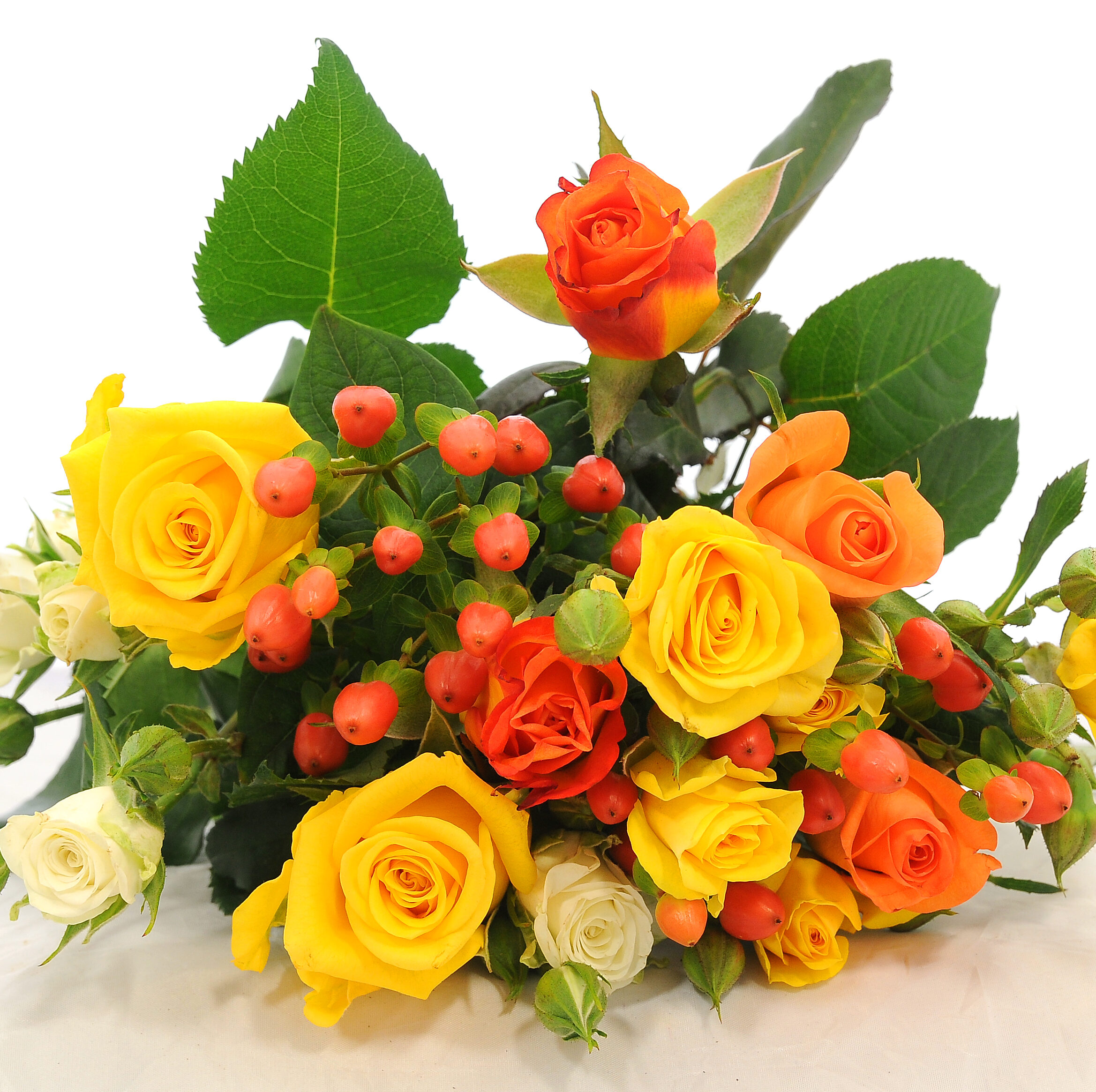 The Flower Hub Easter Bouquet. Rose Spray Rose and Hypericum